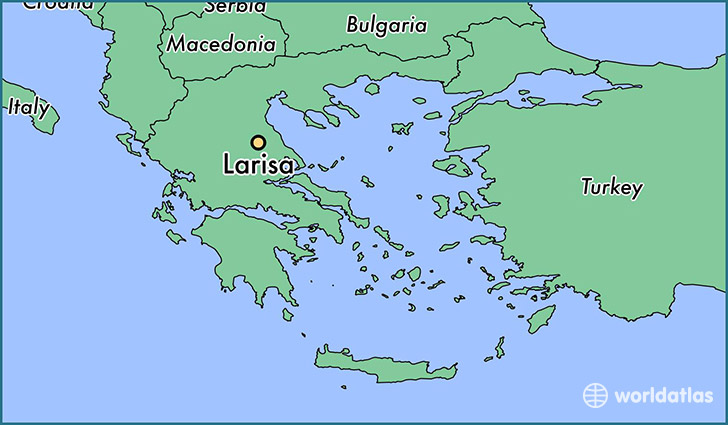 map showing the location of Larisa