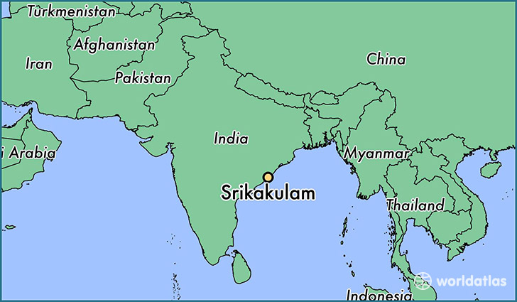 map showing the location of Srikakulam
