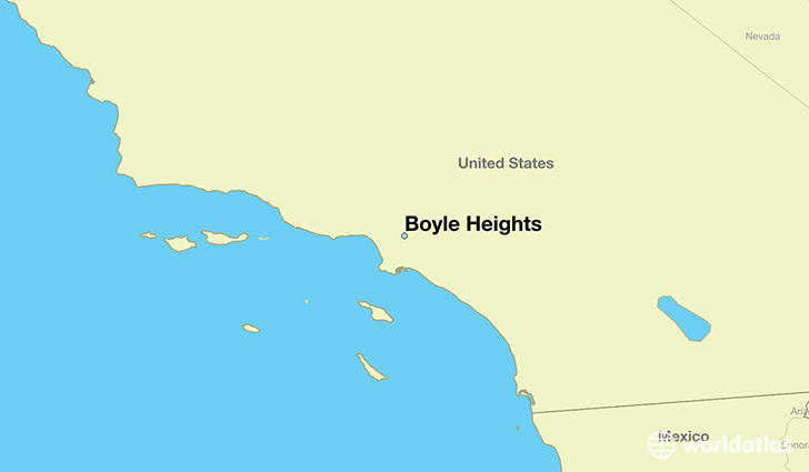 map showing the location of Boyle Heights