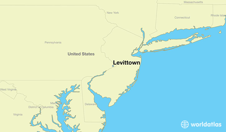 map showing the location of Levittown