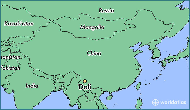 map showing the location of Dali