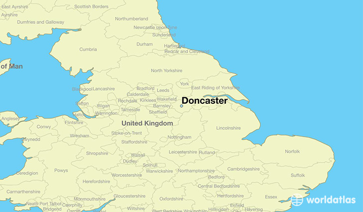 map showing the location of Doncaster