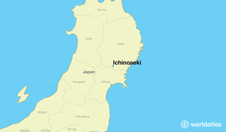 map showing the location of Ichinoseki