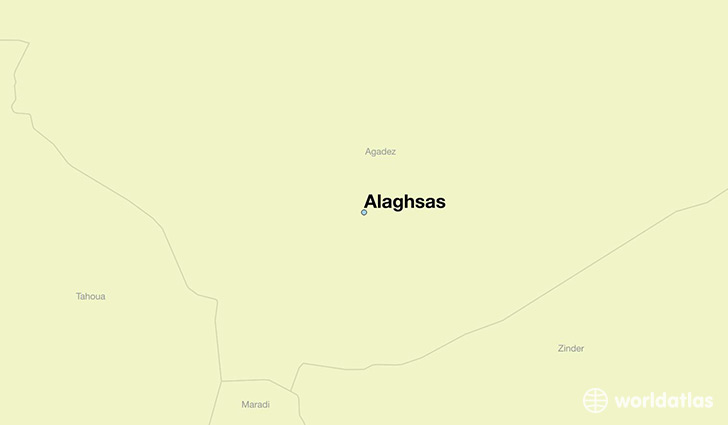 map showing the location of Alaghsas