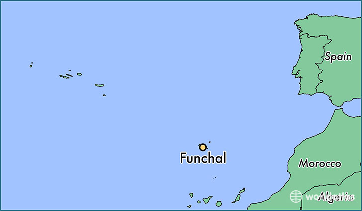 map showing the location of Funchal