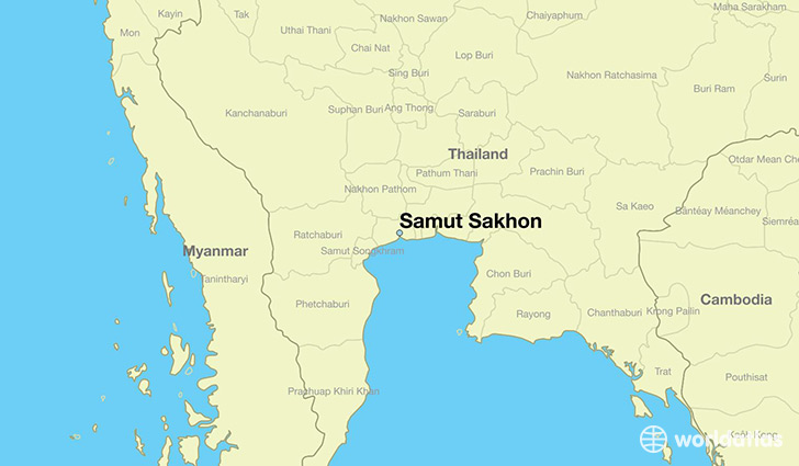 map showing the location of Samut Sakhon