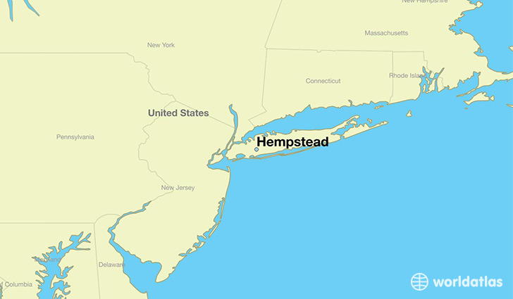 map showing the location of Hempstead