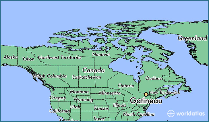 map showing the location of Gatineau