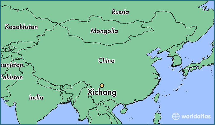 map showing the location of Xichang