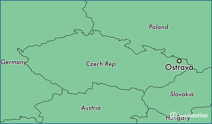 map showing the location of Ostrava