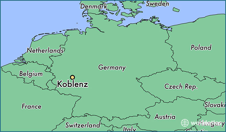 map showing the location of Koblenz