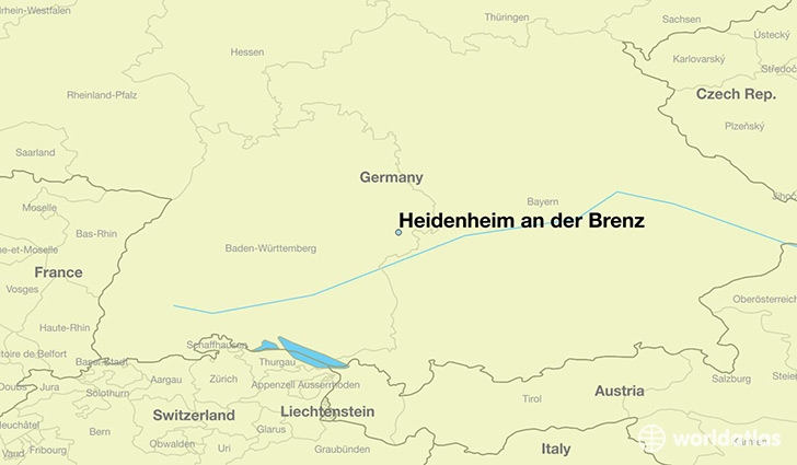 map showing the location of Heidenheim an der Brenz