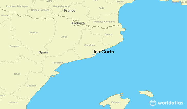 map showing the location of les Corts
