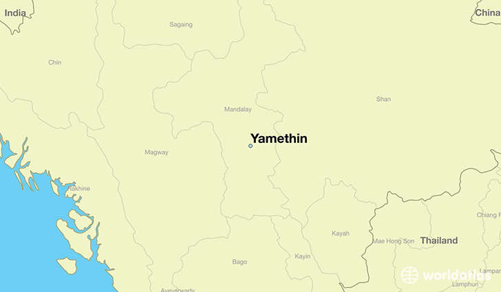 map showing the location of Yamethin