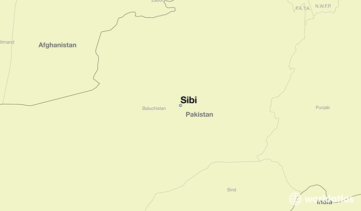 map showing the location of Sibi