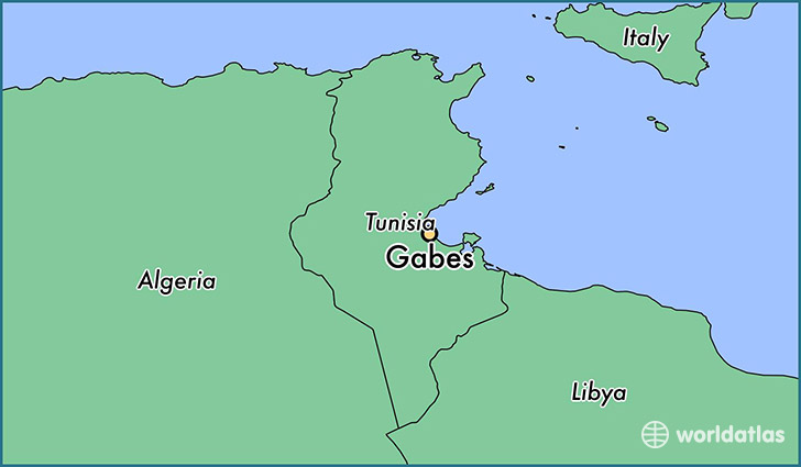 map showing the location of Gabes
