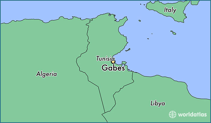 map showing the location of Gabes