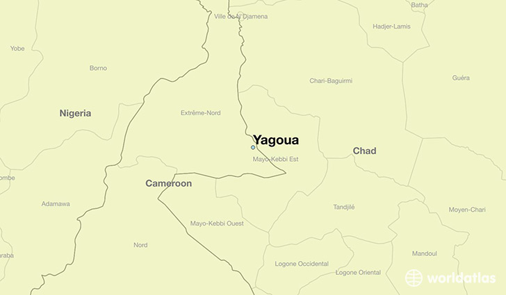 map showing the location of Yagoua