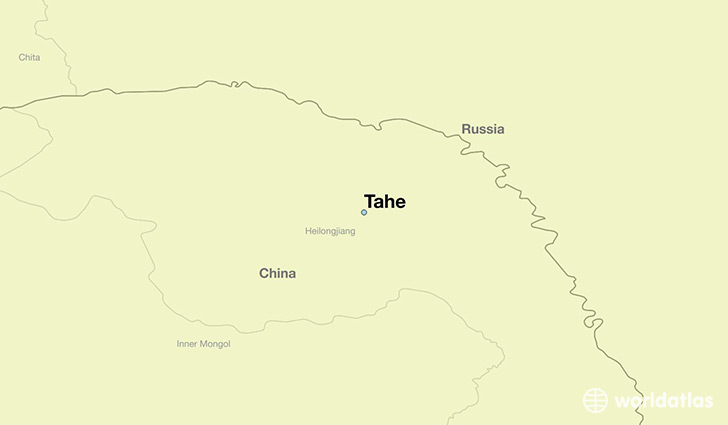 map showing the location of Tahe