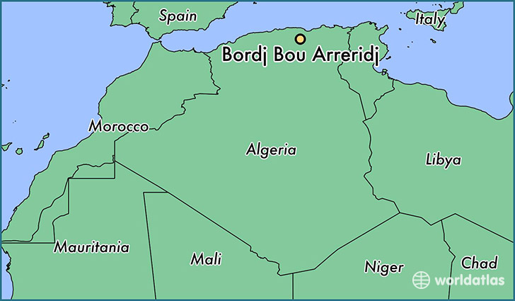 map showing the location of Bordj Bou Arreridj
