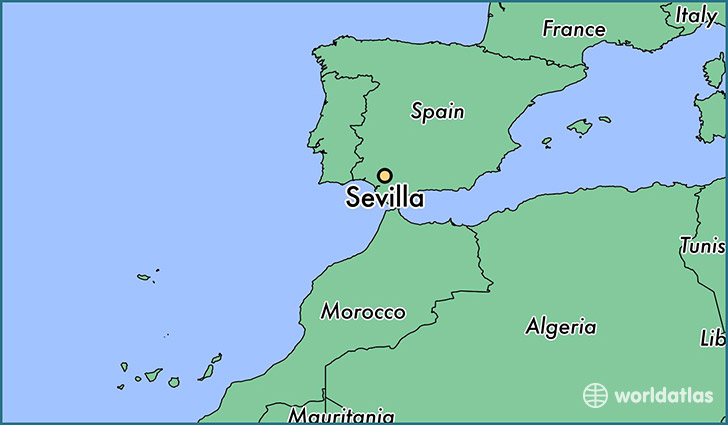 map showing the location of Sevilla