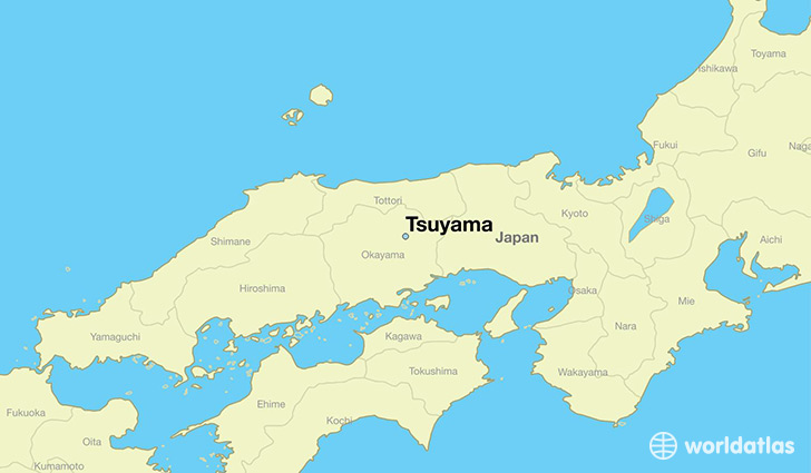 map showing the location of Tsuyama