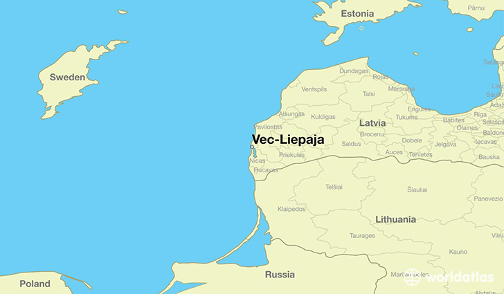map showing the location of Vec-Liepaja