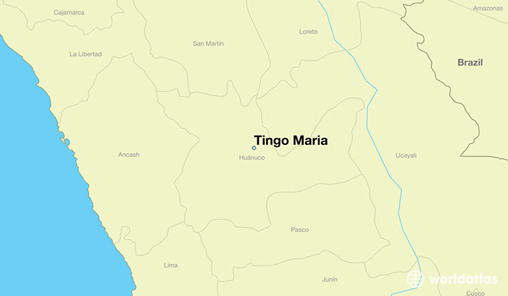 map showing the location of Tingo Maria