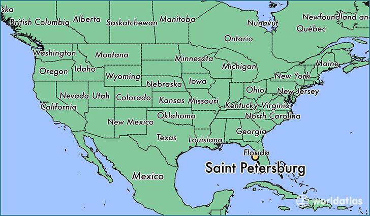 map showing the location of Saint Petersburg