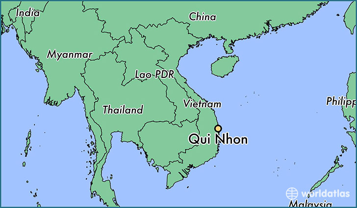 map showing the location of Qui Nhon