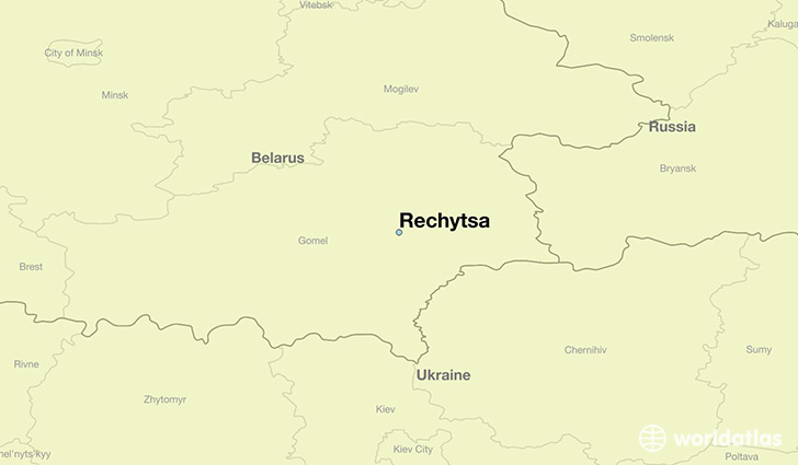 map showing the location of Rechytsa