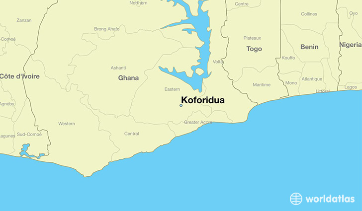 map showing the location of Koforidua