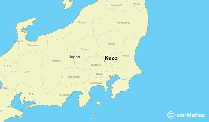 map showing the location of Kazo