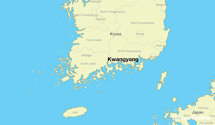 map showing the location of Kwangyang