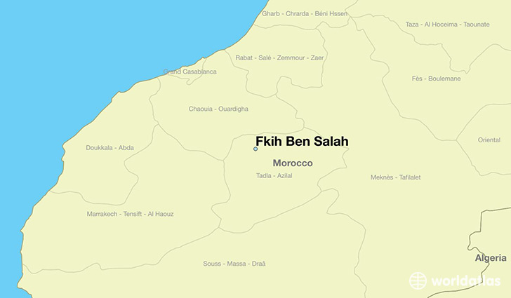 map showing the location of Fkih Ben Salah
