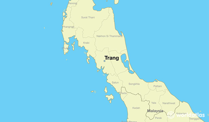 map showing the location of Trang