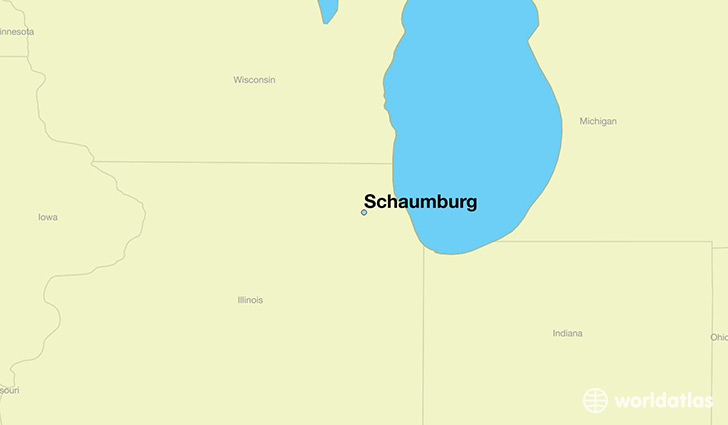 map showing the location of Schaumburg