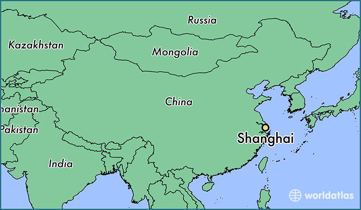 map showing the location of Shanghai