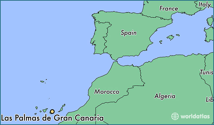 map showing the location of Las Palmas de Gran Canaria