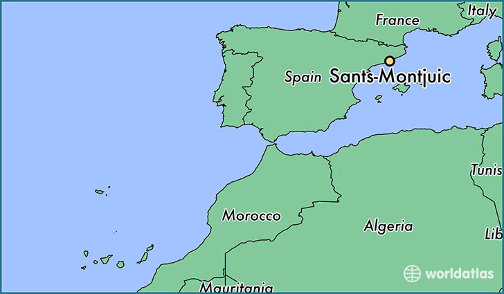 map showing the location of Sants-Montjuic