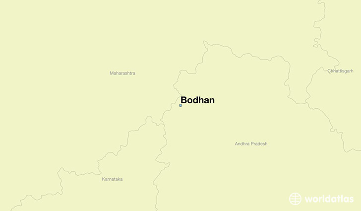 map showing the location of Bodhan
