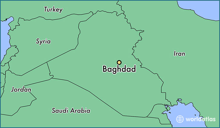 map showing the location of Baghdad