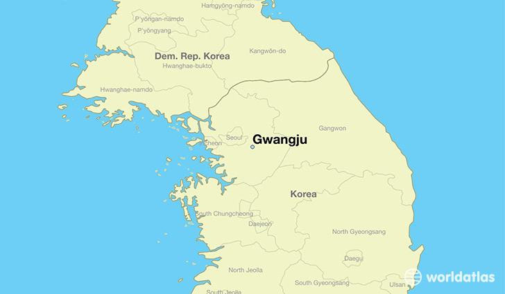 map showing the location of Gwangju