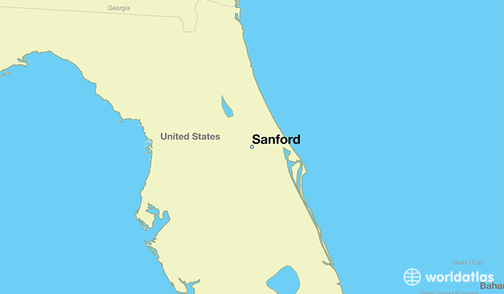 map showing the location of Sanford