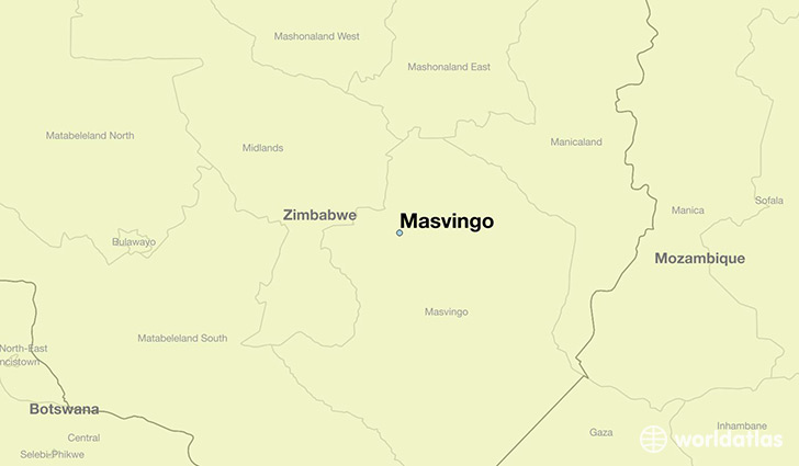 map showing the location of Masvingo