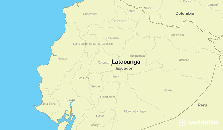 map showing the location of Latacunga