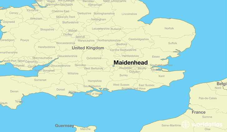 map showing the location of Maidenhead