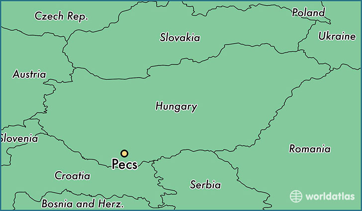 map showing the location of Pecs
