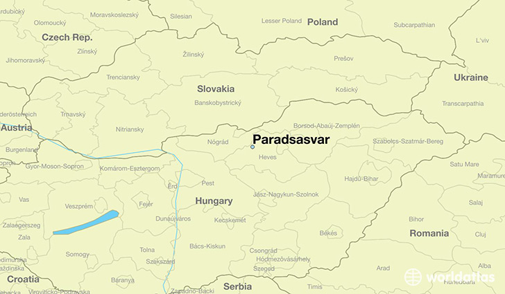 map showing the location of Paradsasvar