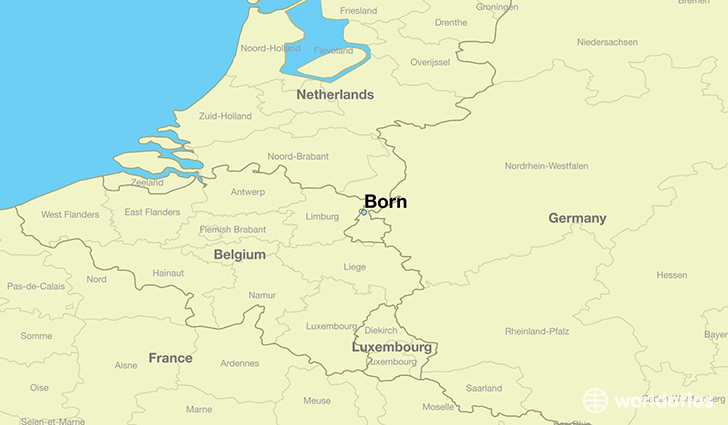 map showing the location of Born